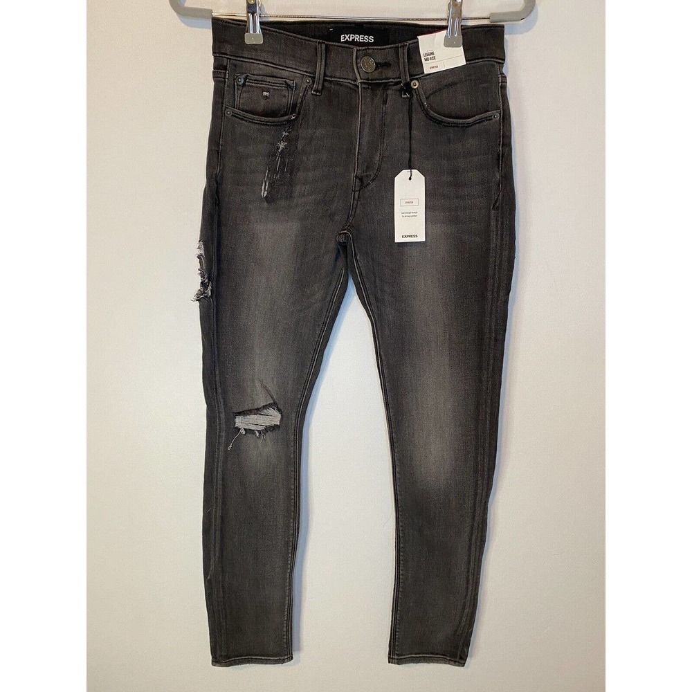 Express Mid-Rise Legging Faded Black Denim Jean Stretch Women’s Size 4s MSRP $80